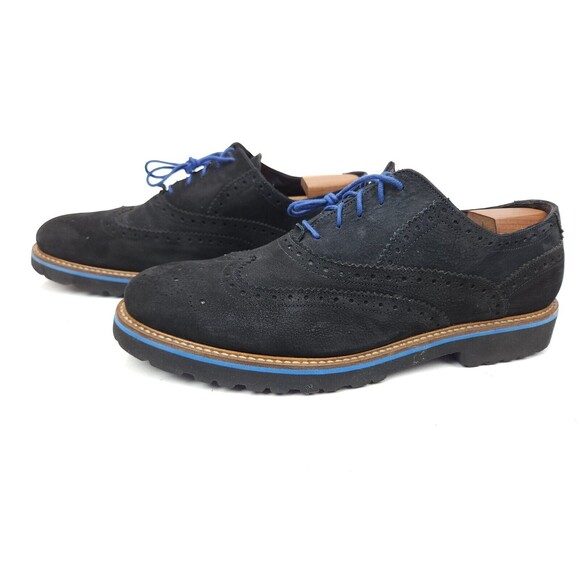Bruno Magli Mens Black Suede Brogue Wingtip Oxfords Blue Accents Size US 12 M main image 7